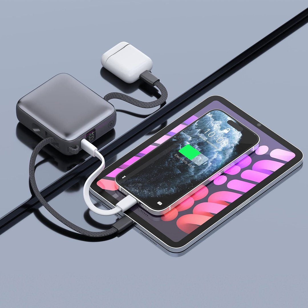 Nova Powerbank 22,5 W Power Delivery mit integrierten Kabeln 10.000 mAh Ainatha