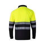 Zweifarbiges Poloshirt im Bird-Eye-Design (160g/m²) mit langen Ärmeln, aus Polyester (100%) Beatiani