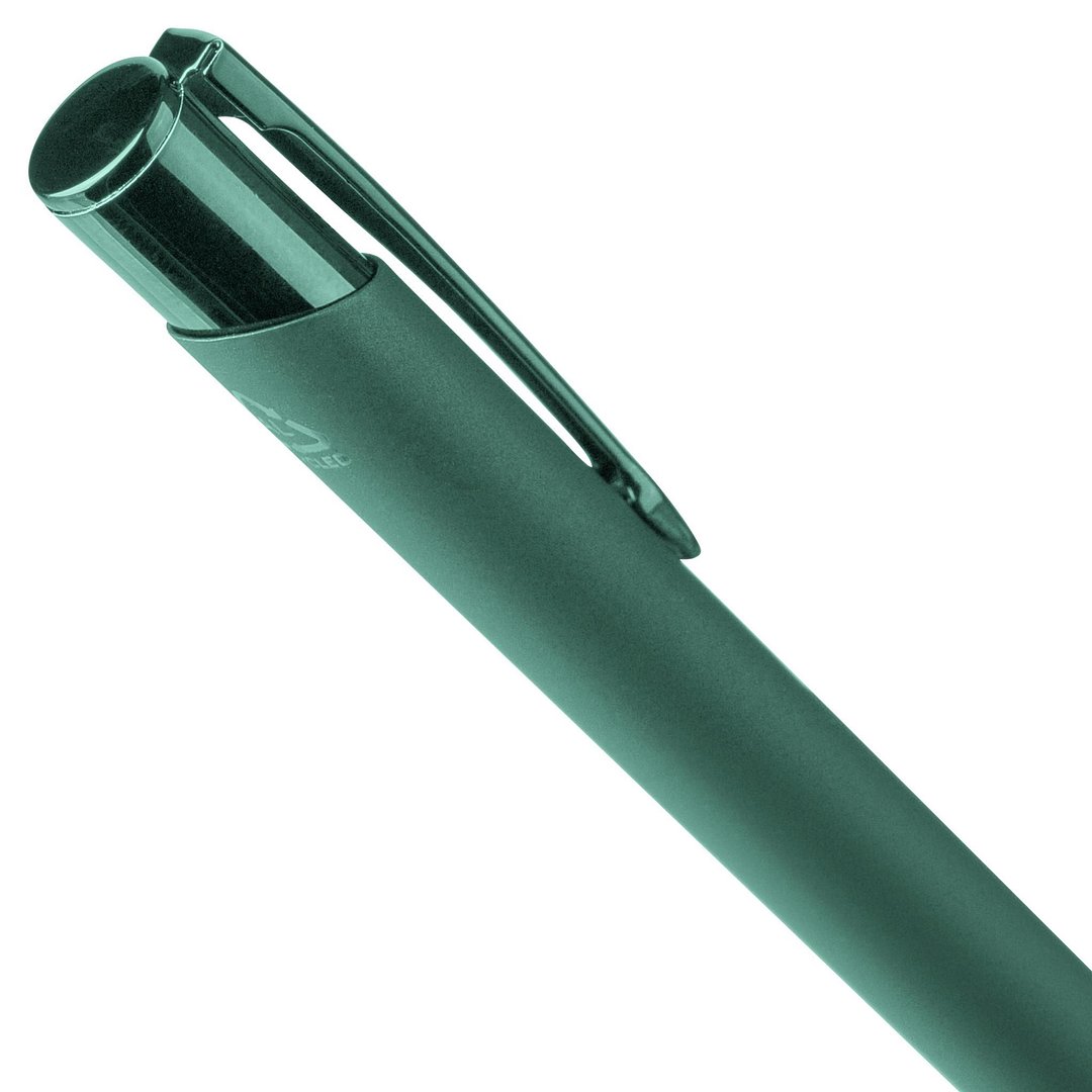 Recycelter Aluminium-Kugelschreiber mit Gummibeschichtung Ruinata