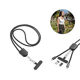 Lanyard mit Smartphone-Halterung, USB-C-Kabel und verschiedenen Adaptern aus recyceltem ABS und recyceltem TPE Giulan