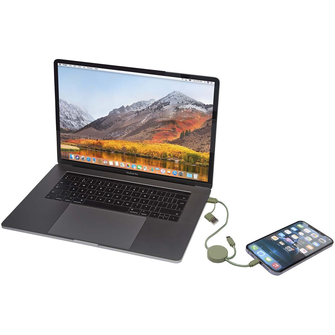 30 cm 5-in-1 Kabel aus recyceltem Kunststoff für Datenübertragung und 27W Schnellladung - Divik