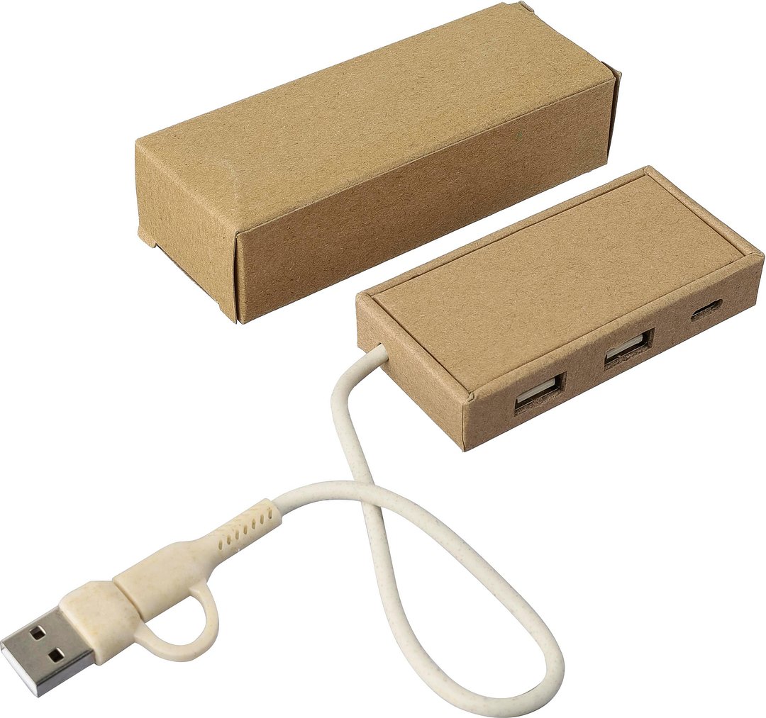 USB-Hub aus Aluminium und recyceltem Papier Olfräna