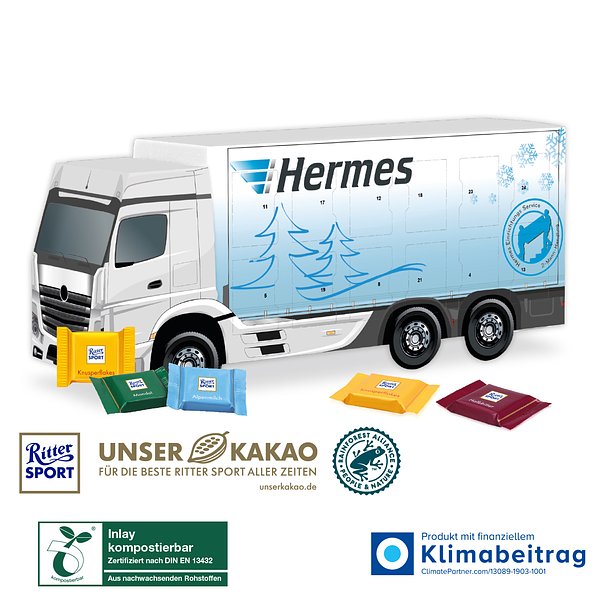 3D Adventskalender „LKW“ Ritter SPORT, Inlay kompostierbar