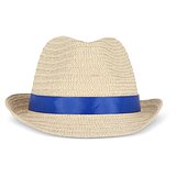 Pflanzlicher Strohhut mit farbigem Band Betonnel