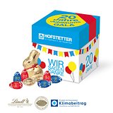 Würfelbox mit Goldhase und Schoko-Eier von Lindt