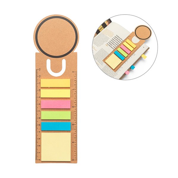 Büroset 3-in-1- aus 100 % Recyclingpapier mit runder Oberseite und schwarzem Aufdruck rundum Jöriccely