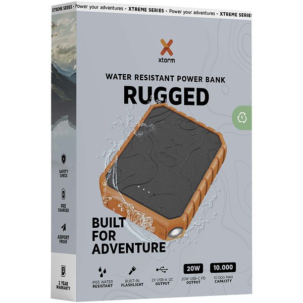 XR201 Xtreme 20 W 10.000 mAh QC3.0 wasserdichte, robuste Powerbank mit Taschenlampe - Giervel
