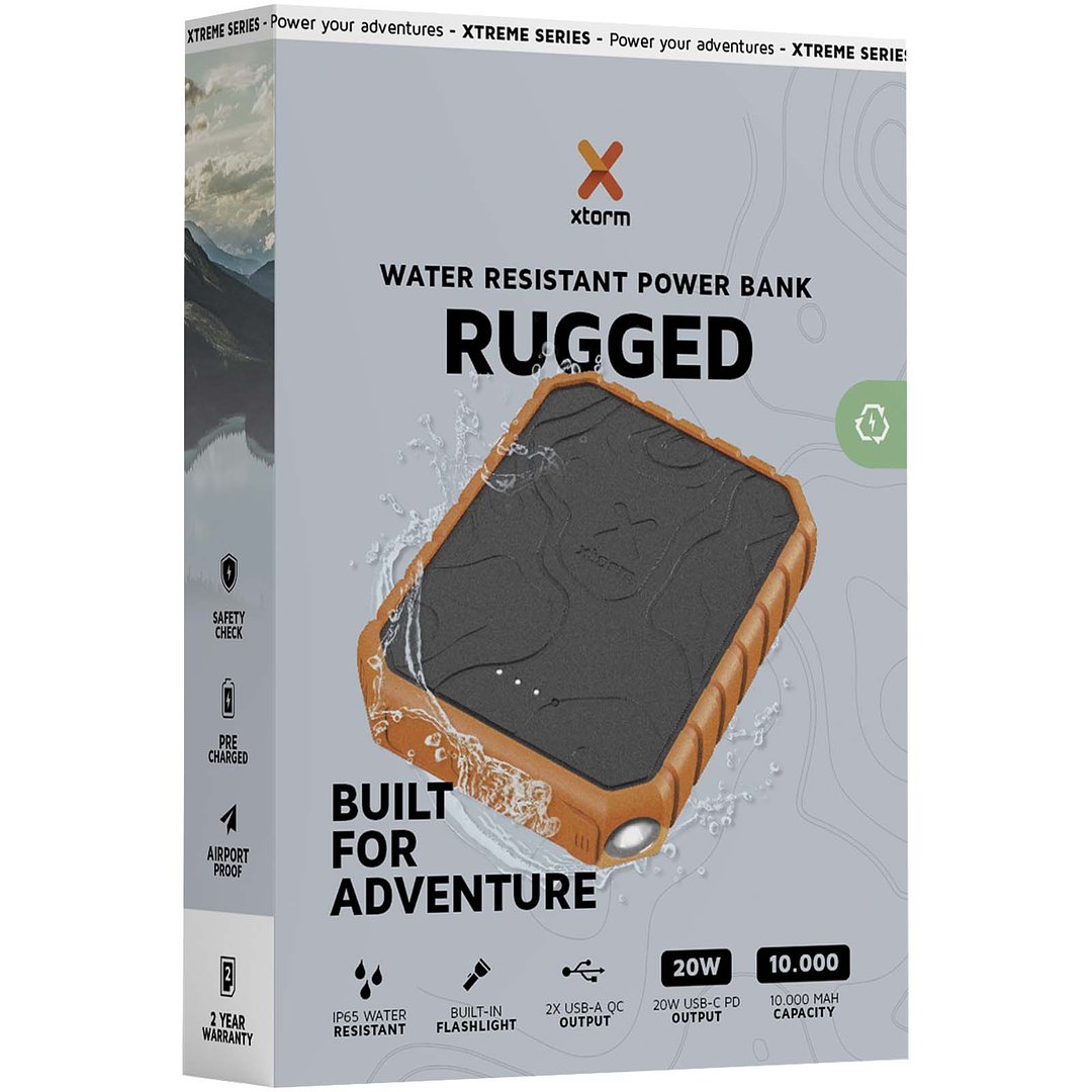 XR201 Xtreme 20 W 10.000 mAh QC3.0 wasserdichte, robuste Powerbank mit Taschenlampe - Giervel