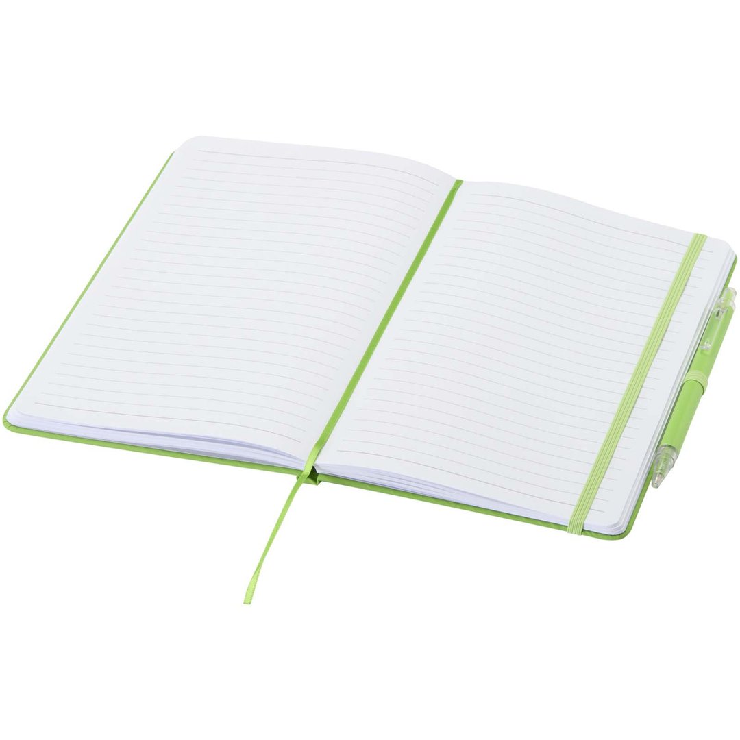 Set A5 Hardcover Notizbuch aus Recyclingpapier und einem Kugelschreiber - Andri