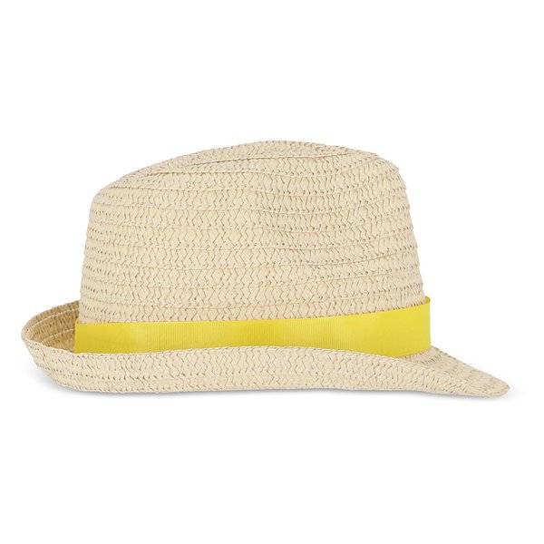 Pflanzlicher Strohhut mit farbigem Band Betonnel