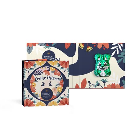 Veganer Osterhase in Werbekarte