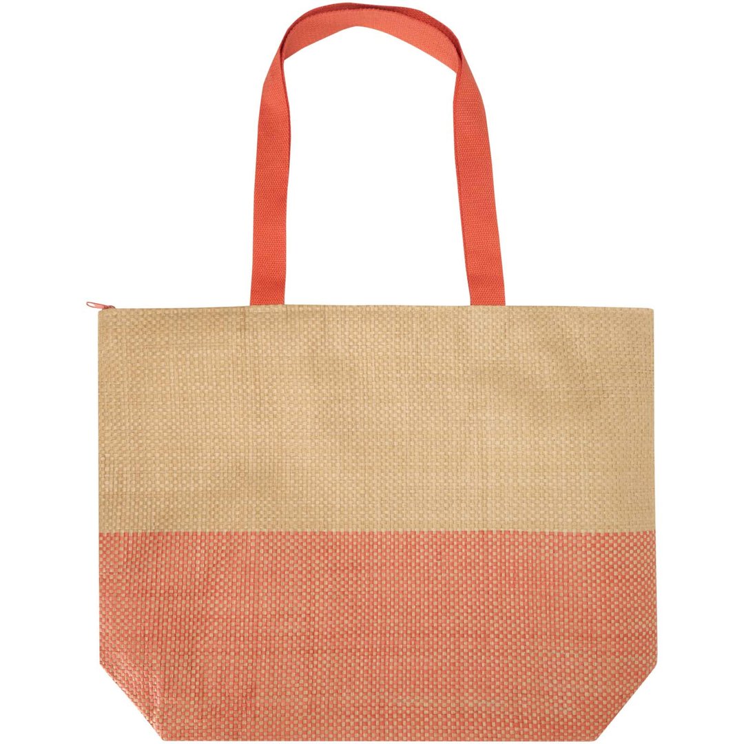 Grosse Strohpapier Tragetasche mit Reissverschluss, 21 l - Jürgin
