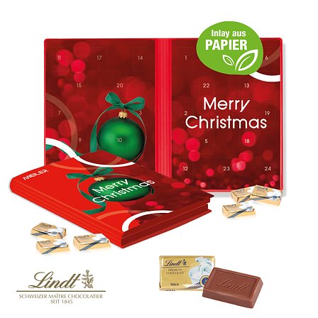Adventskalender Weihnachtsbuch mit Lindt Schokolade