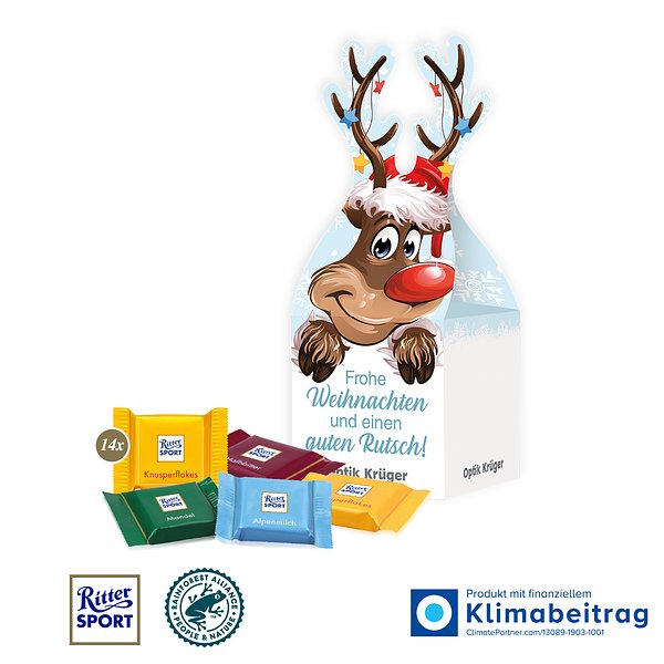 3D Präsent „Rentier“ mit süsser Füllung