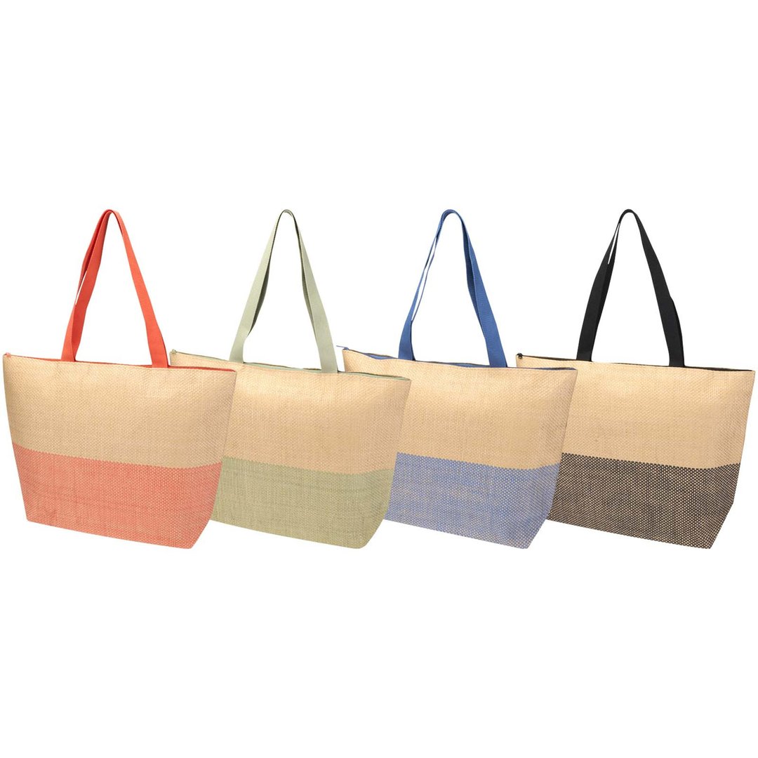 Grosse Strohpapier Tragetasche mit Reissverschluss, 21 l - Jürgin