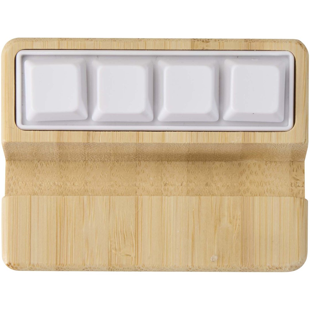 Smartphonehalterung aus recyceltem Kunststoff mit Fidget-Toy mit Bambusdetails - Littt