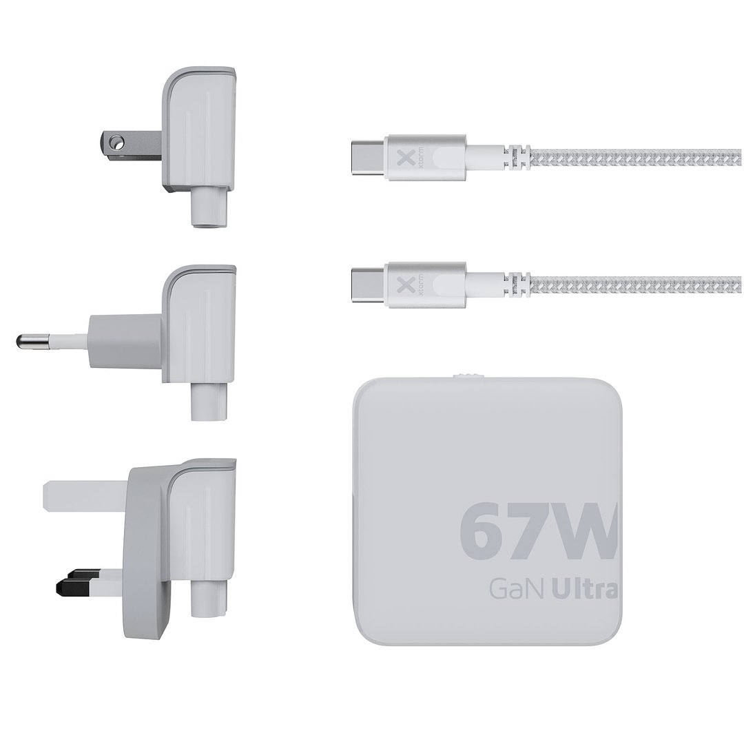 XVC2067 GaN Ultra 67 W Reiseladegerät mit 100 W USB-C PD-Kabel - Menelini