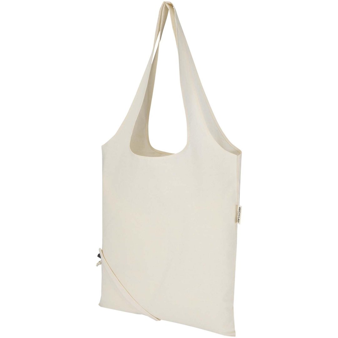 Blend 140 g/m², GRS-zertifizierte, faltbare Baumwoll Tragetasche, 7 l - Grin