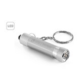 Schlüsselanhänger aus recyceltem Aluminium mit 3-Licht-LED-Taschenlampe Benatia