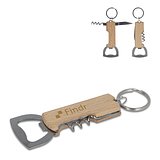 Bambus Wein & Flaschenöffner Schlüsselanhänger Rudina