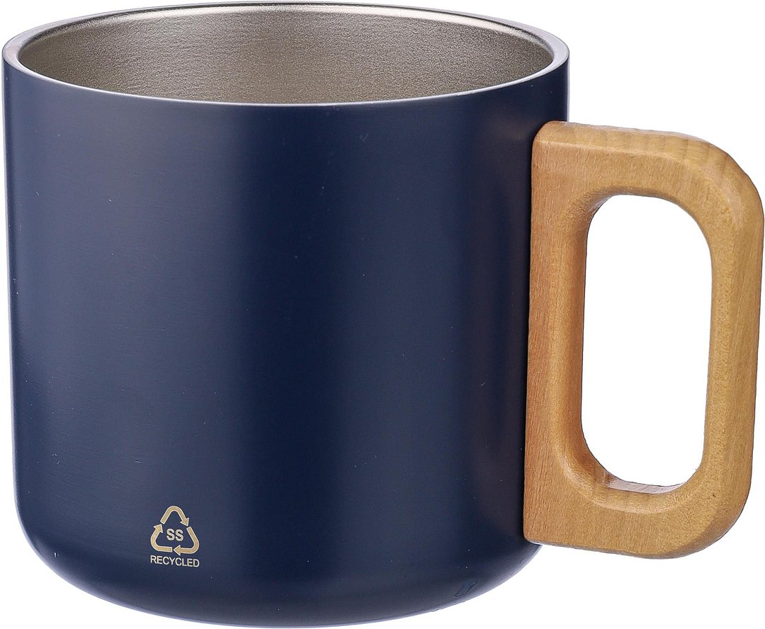 Becher Corg | Recycelter Edelstahl | Holzgriff | 400 ml