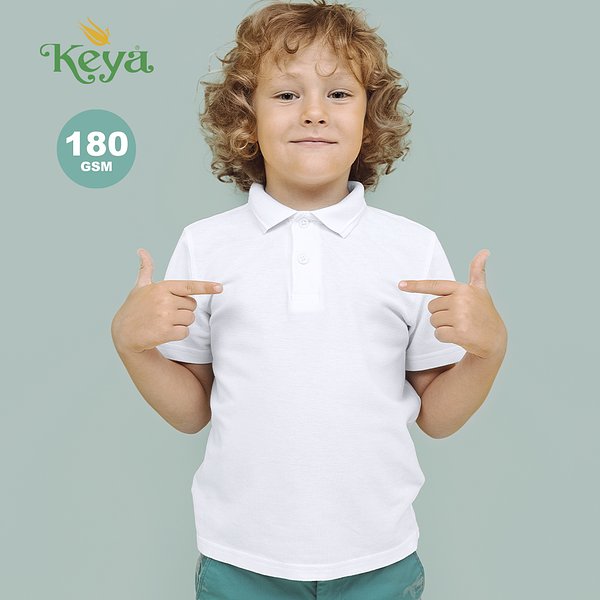 Kinder Weiß Polo-Shirt "keya"