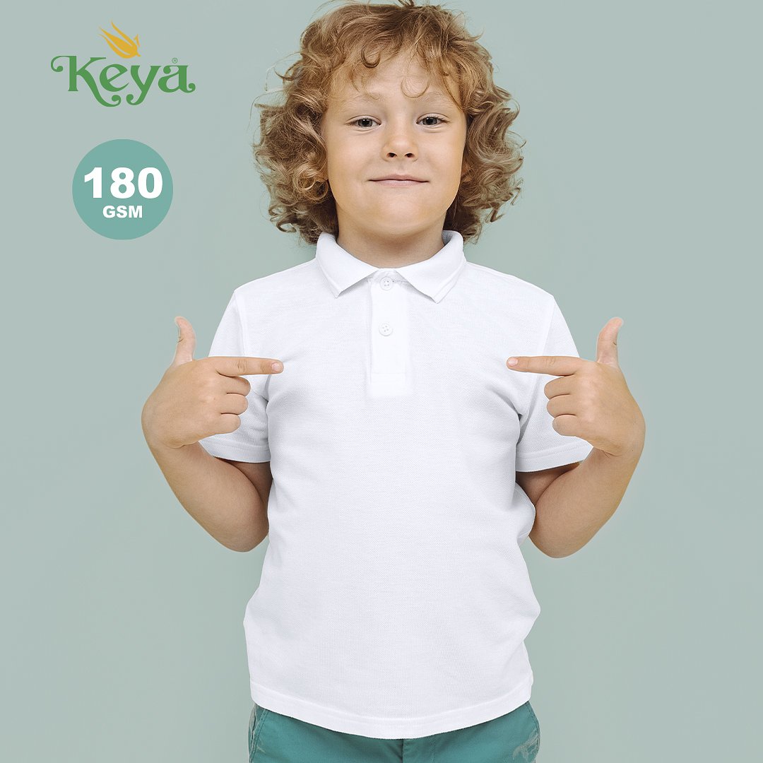 Kinder Weiß Polo-Shirt "keya"