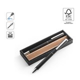 Roll- und Kugelschreiber aus recyceltem Aluminium (53% bzw. 94% recycelt) mit Clip Mudina