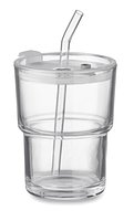 Glasbecher mit Trinkhalm 400ml Gritte