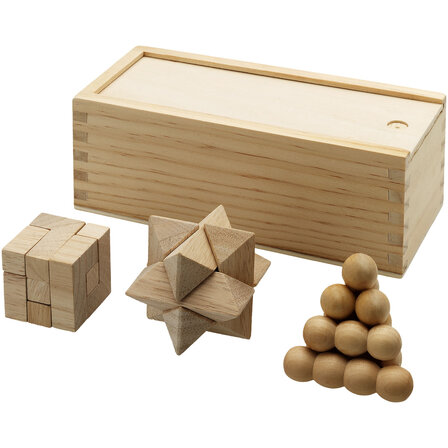 3-teiliges Denksportspiel aus Holz - Bisteie