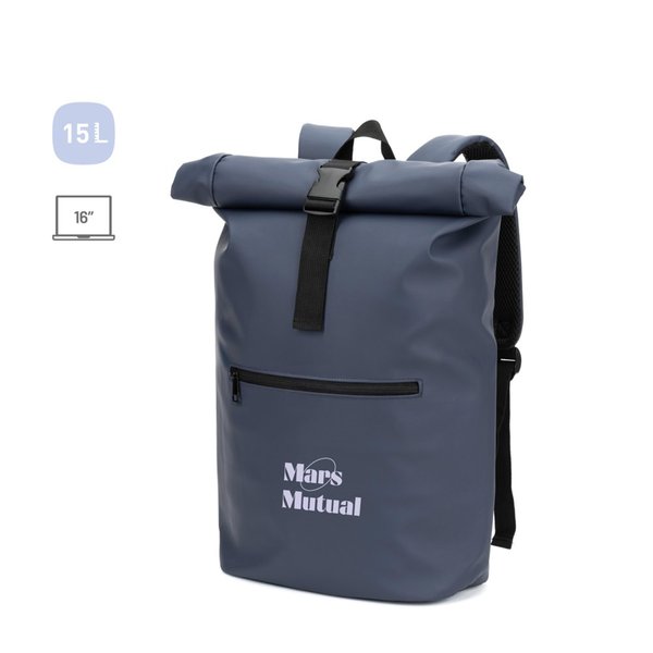 Roll-Top-Rucksack aus PU mit Laptopfach, 16“ Giamiriona
