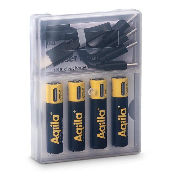 Wiederaufladbare USB-C-Batterien AAA 600 mAh, 4er-Pack Bendritla
