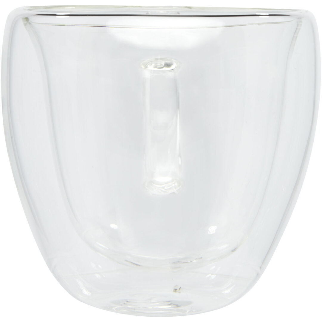 2-teiliger 100 ml doppelwandiger Glasbecher mit Bambusuntersetzer - Verille
