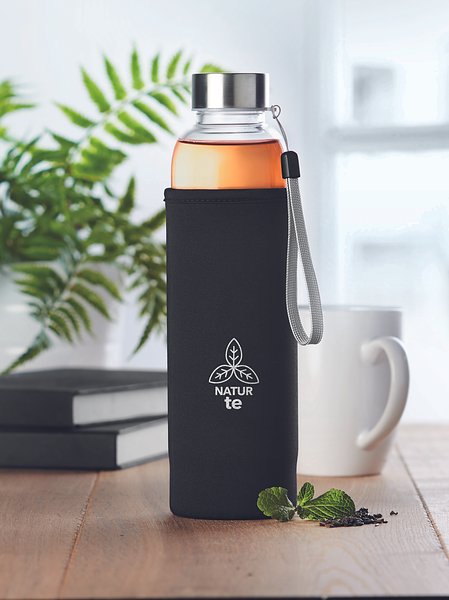 Einwandige Trinkflasche Glas Stiafenga