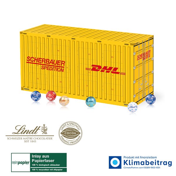3D Adventskalender Lindt „Container“ Organic