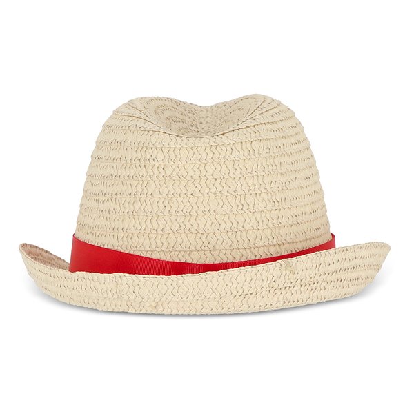 Pflanzlicher Strohhut mit farbigem Band Betonnel