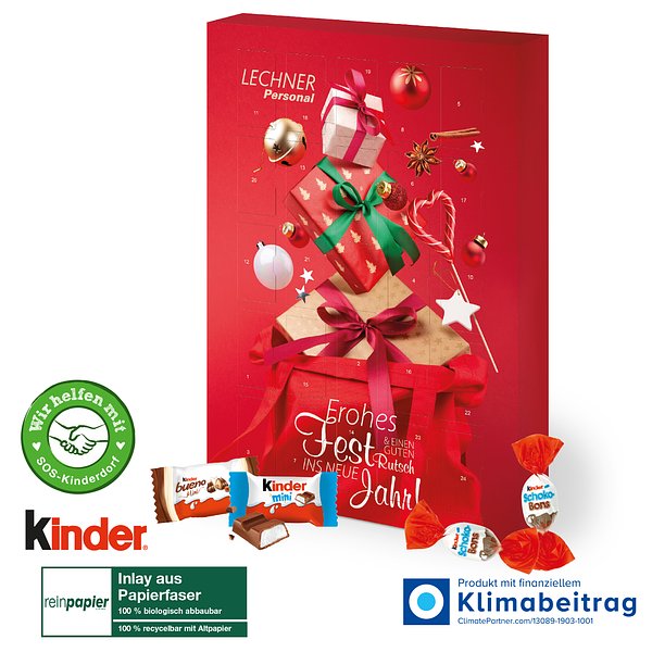 Adventskalender kinder® „Happy Moments“, Inlay aus Papierfaser
