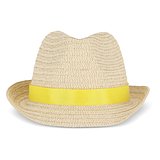 Pflanzlicher Strohhut mit farbigem Band Betonnel