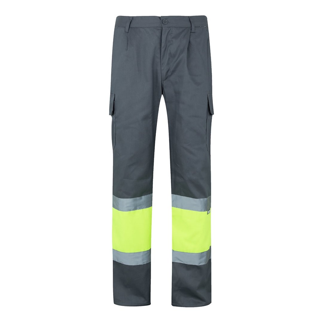 Zweifarbige Twill-Hose mit mehreren Taschen (210 g/m²), aus Baumwolle (20%) und Polyester (80%) Steiler