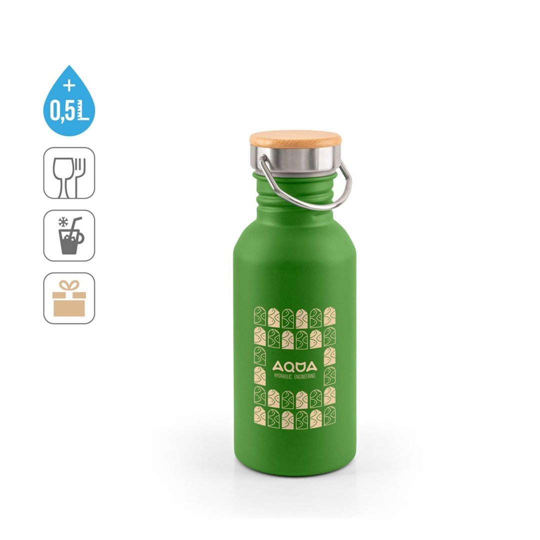 Edelstahlflasche (90 % recycelt) mit einwandiger Ausführung Chtinana