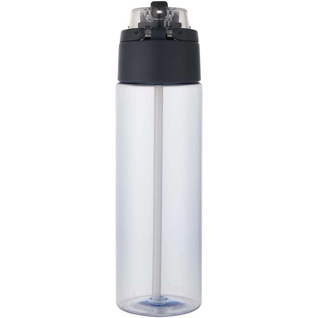 700 ml RCS Trinkflasche aus recyceltem Kunststoff mit Multifunktionsdeckel und Klappstrohhalm - Vreilga