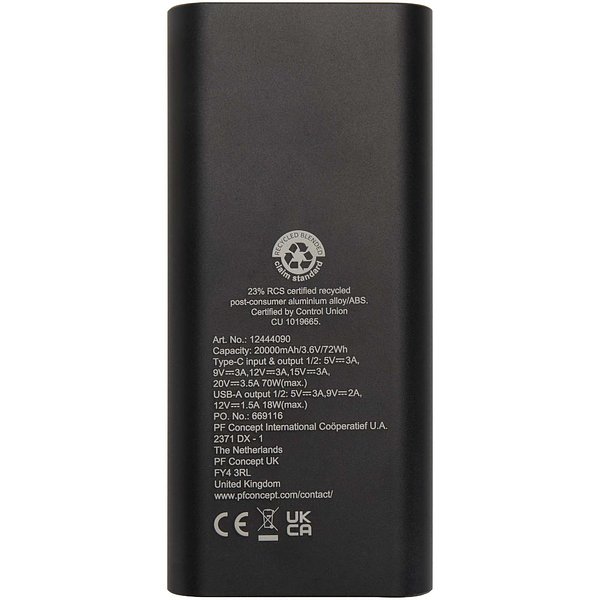 70 W 20.000 mAh Laptop Powerbank aus recyceltem Aluminium - Ferin