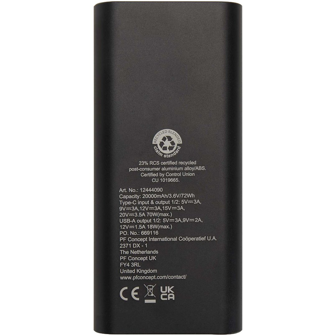 70 W 20.000 mAh Laptop Powerbank aus recyceltem Aluminium - Ferin