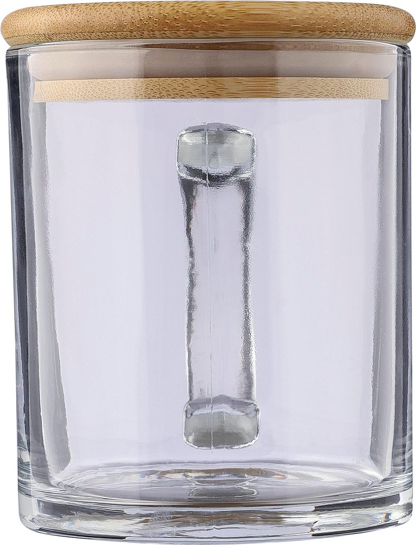 Trinkbecher Raza | Recyceltes Glas | Bambusdeckel | 300 ml