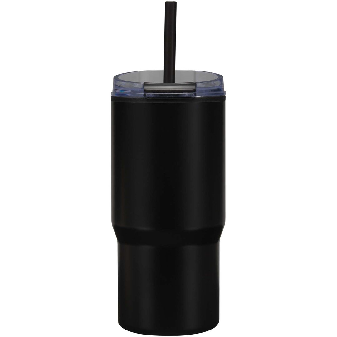 540 ml RCS Becher aus recyceltem Material, doppelwandig isoliert, mit Trinkhalm - Marlixhla