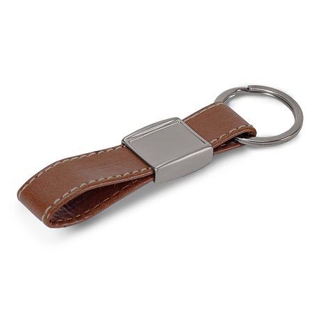 Schlüsselring Metall, echtes Leder Aitauna