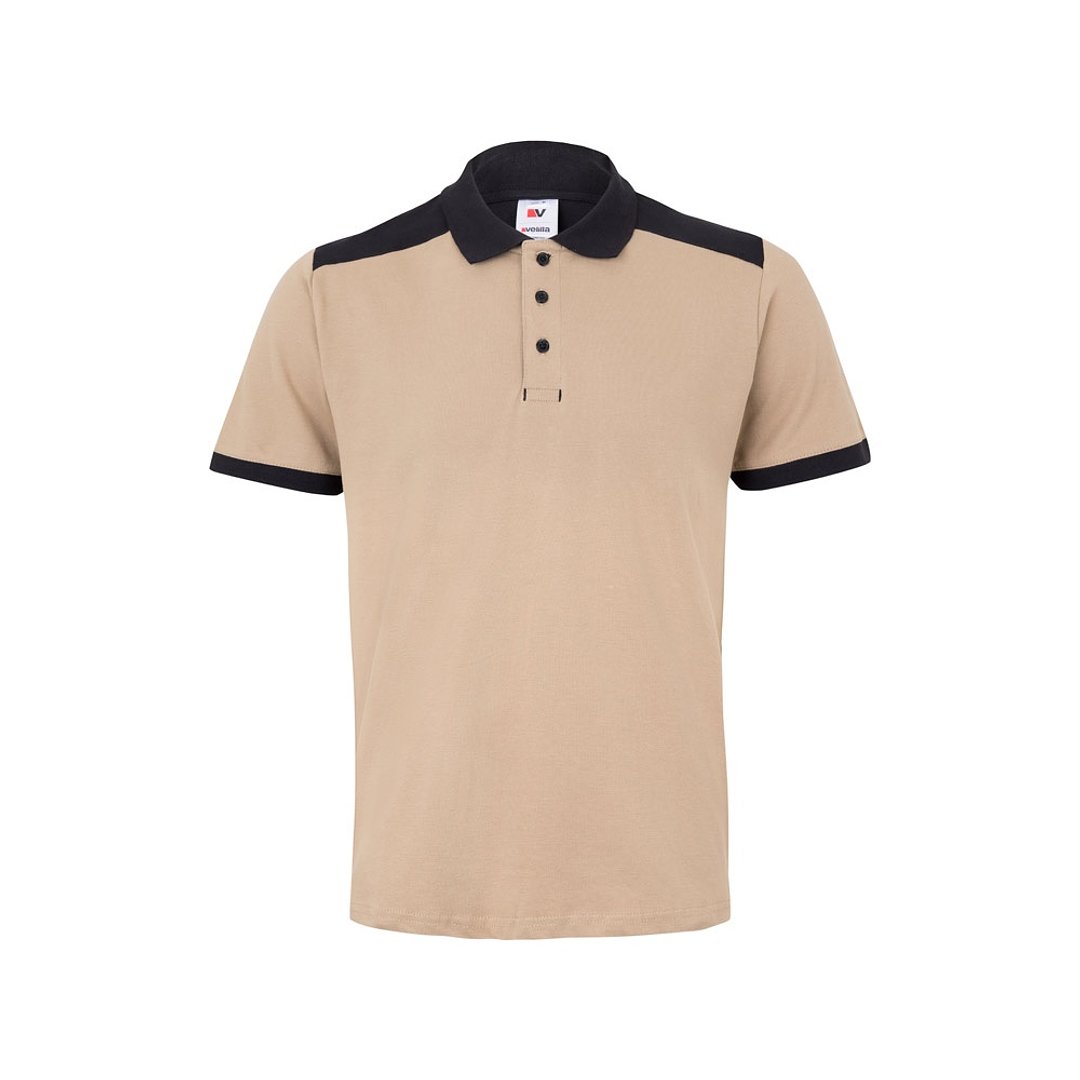 Zweifarbiges Stretch-Piqué-Poloshirt (200 g/m²) mit kurzen Ärmeln, aus Polyester (96 %) und Elastan (4 %) Duricalie