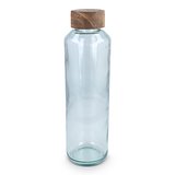 Recycelte Glaswasserflasche ReuuZ mit Holzverschluss 650 ml Frileel
