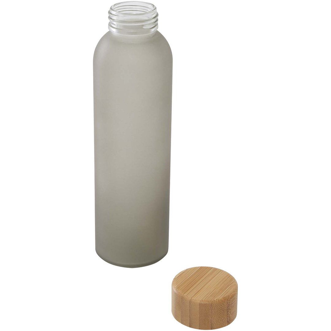 500 ml Flasche aus mattiertem Kalknatronglas mit Bambusdeckel - Ylandi