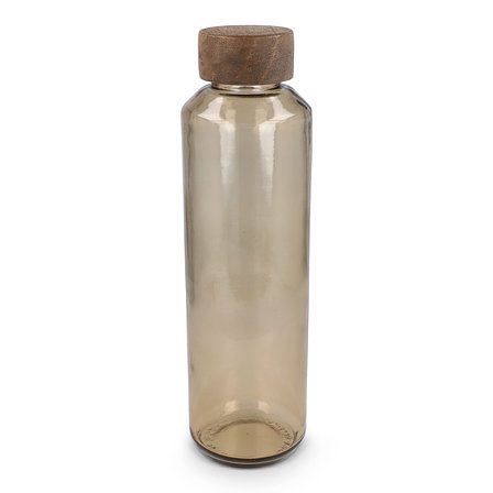 Recycelte Glaswasserflasche ReuuZ mit Holzverschluss 650 ml Frileel